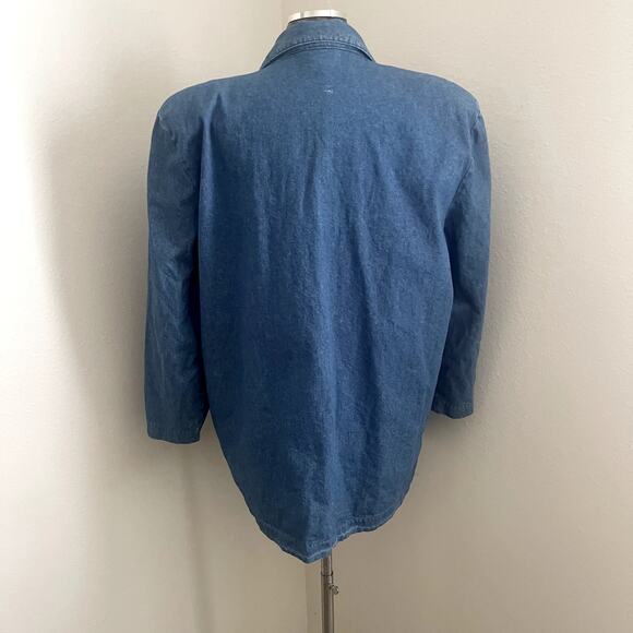 Vtg 80s Dreams Denim Blazer XL Rhinestone Studded Embellished Jacket Oversized - Picture 3 of 11